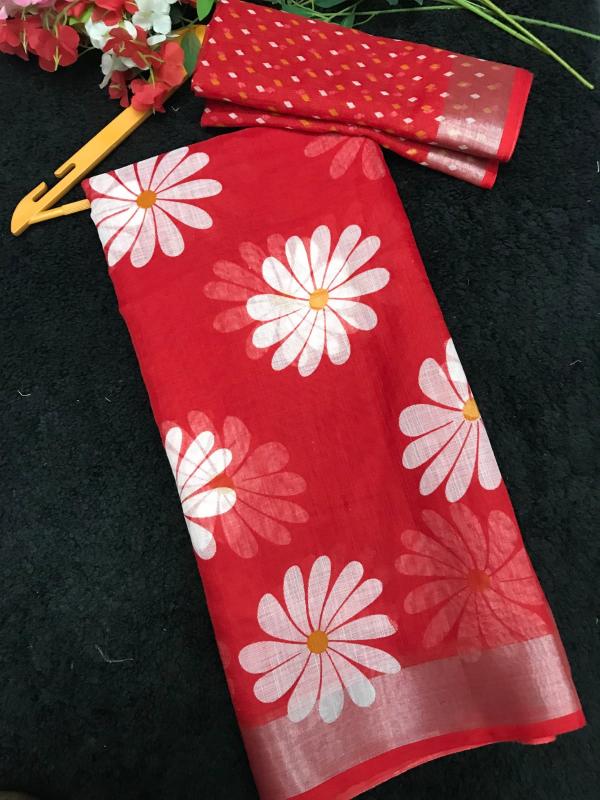 GC soft lenin saree wholesaler in surat